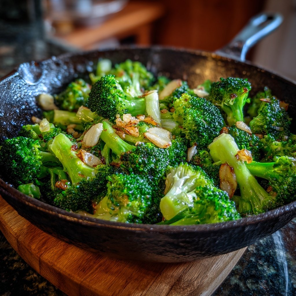 Brokkoli Pfanne Mit Knoblauch