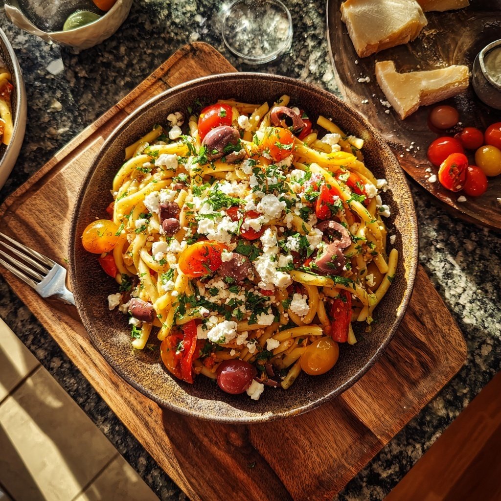 Mediterraner Nudelsalat Zum Grillen