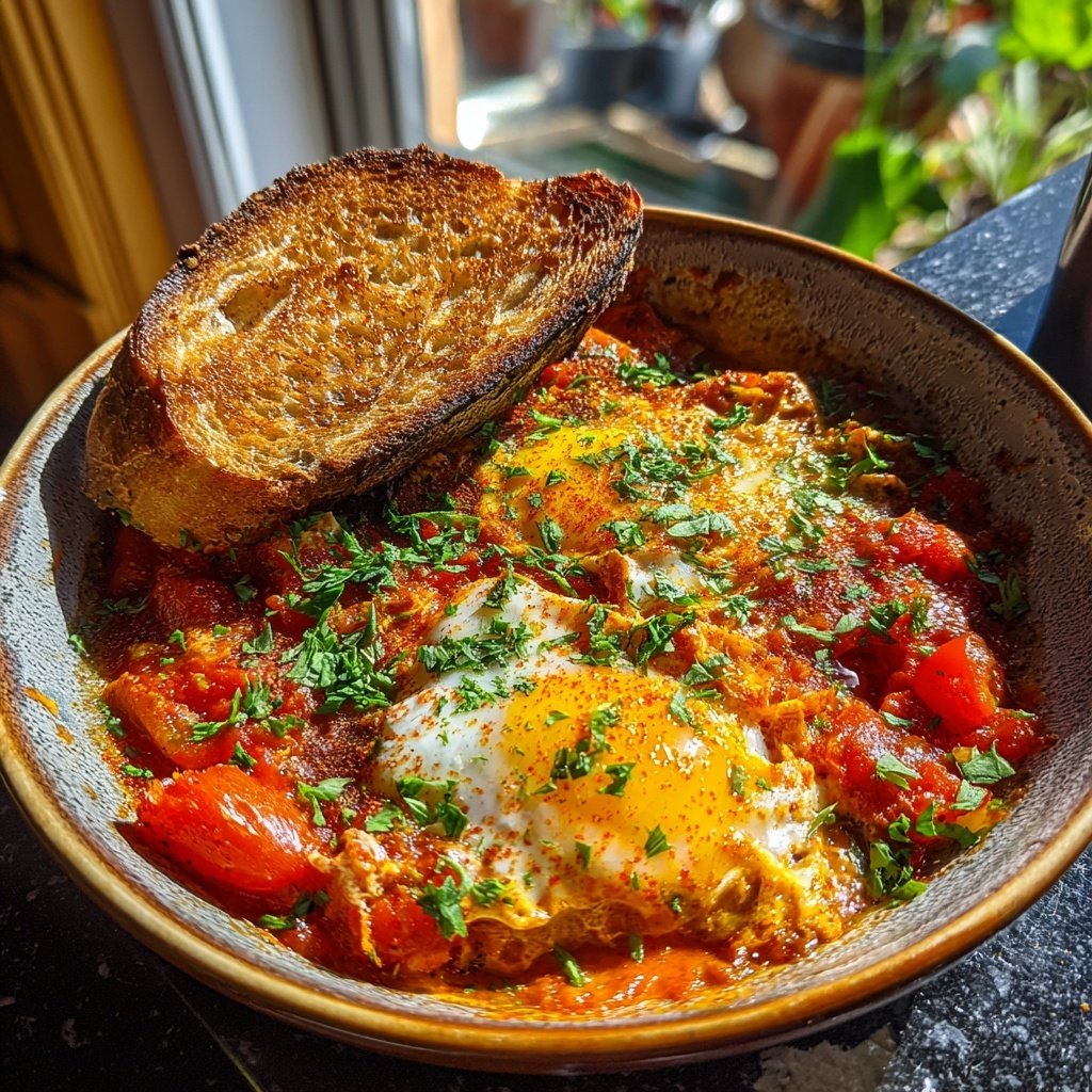 Shakshuka mit Tomaten und Paprika